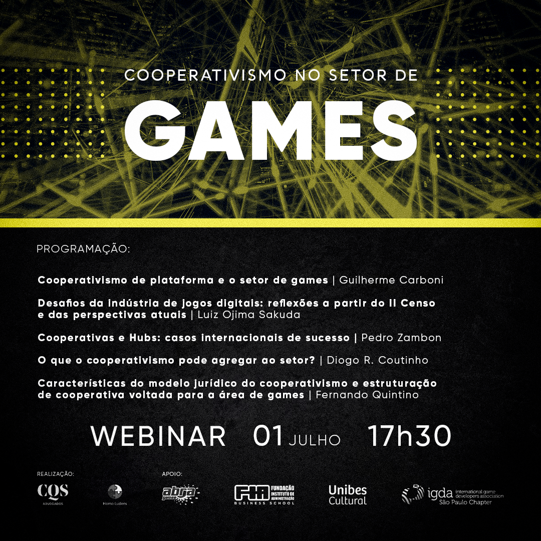 Homo Ludens no Webinar, Cooperativismo no setor de Games